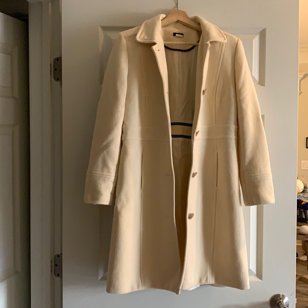 JCrew Doublr Cloth Wool Lady Day Coat - Cream - Size 12